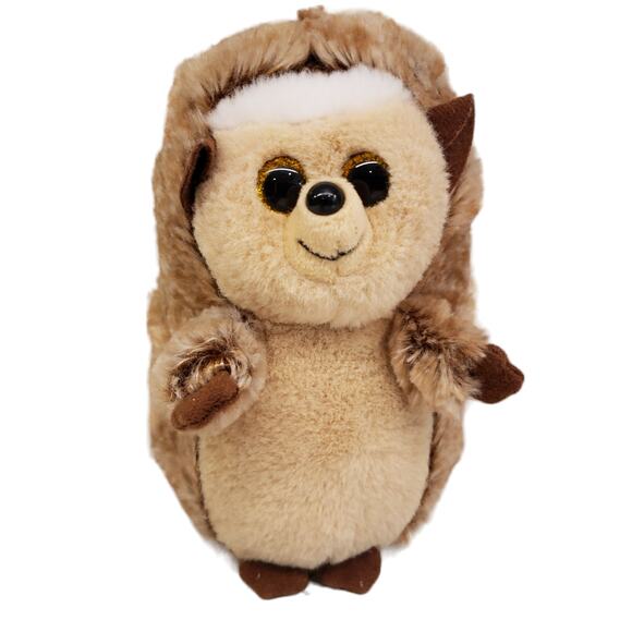 Ty Beanie Babies Ida the Brown and Tan Fuzzy Hedgehog Plush Stuffed Animal 7" - Picture 2 of 10